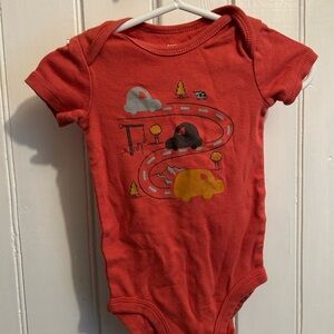 (3/$20) Carters 6m orange Car Print short sleeve onesie